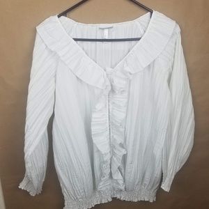 White Harve Benard Long Sleeve Top SZ.L